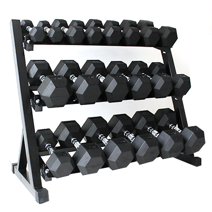 Rubber Hex Dumbbell Rack For Storage Dumbbells