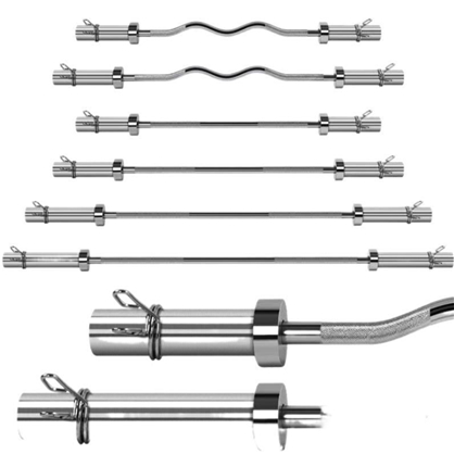 Steel barbell bar